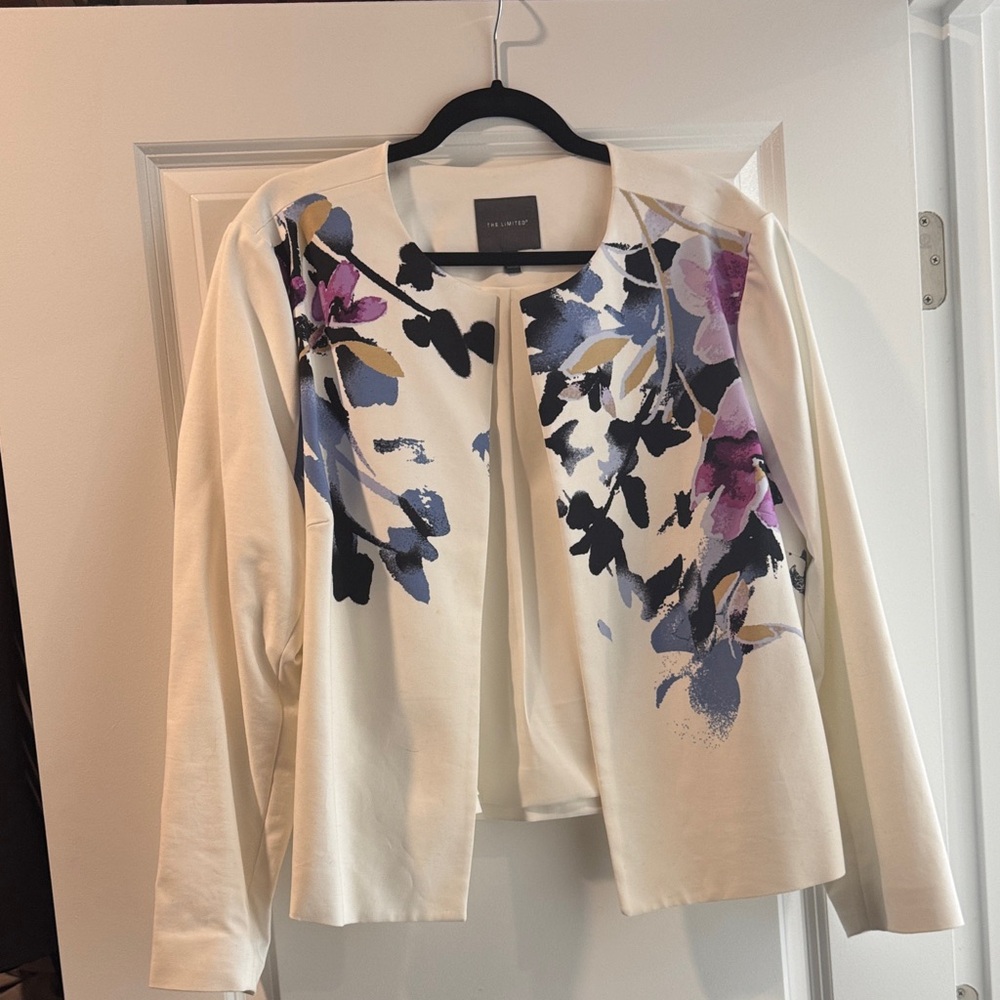 The Limited Cream Floral Blazer